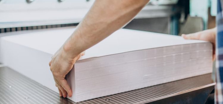 Pile of paper being processed